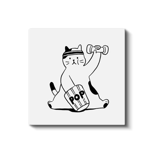 Sporcu Kedi - Sağlıklı Yaşam Kanvas Tablo