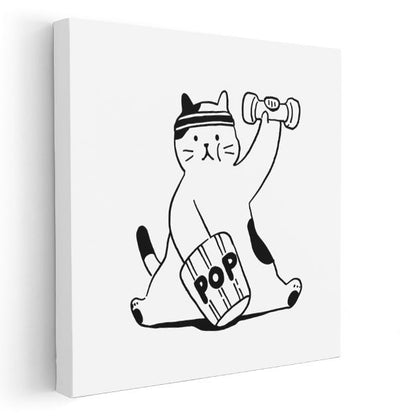 Sporcu Kedi - Sağlıklı Yaşam Kanvas Tablo