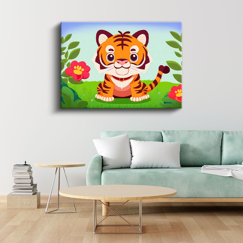 Sevimli Kaplan Yavrusu - Orman Kahramanı Kanvas Tablo