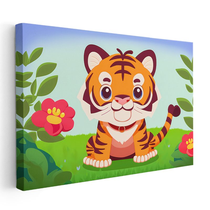 Sevimli Kaplan Yavrusu - Orman Kahramanı Kanvas Tablo