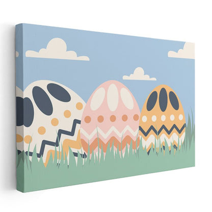 Paskalya Yumurtaları - Renkli Desenli Dekoratif Kanvas Tablo