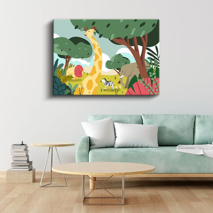 Orman Dostları - Sevimli Tilkiler ve Sincap Kanvas Tablo