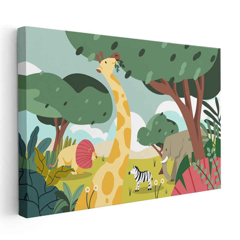 Orman Dostları - Sevimli Tilkiler ve Sincap Kanvas Tablo