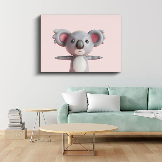 Sevimli Koala - Minimalist Dekoratif Kanvas Tablo