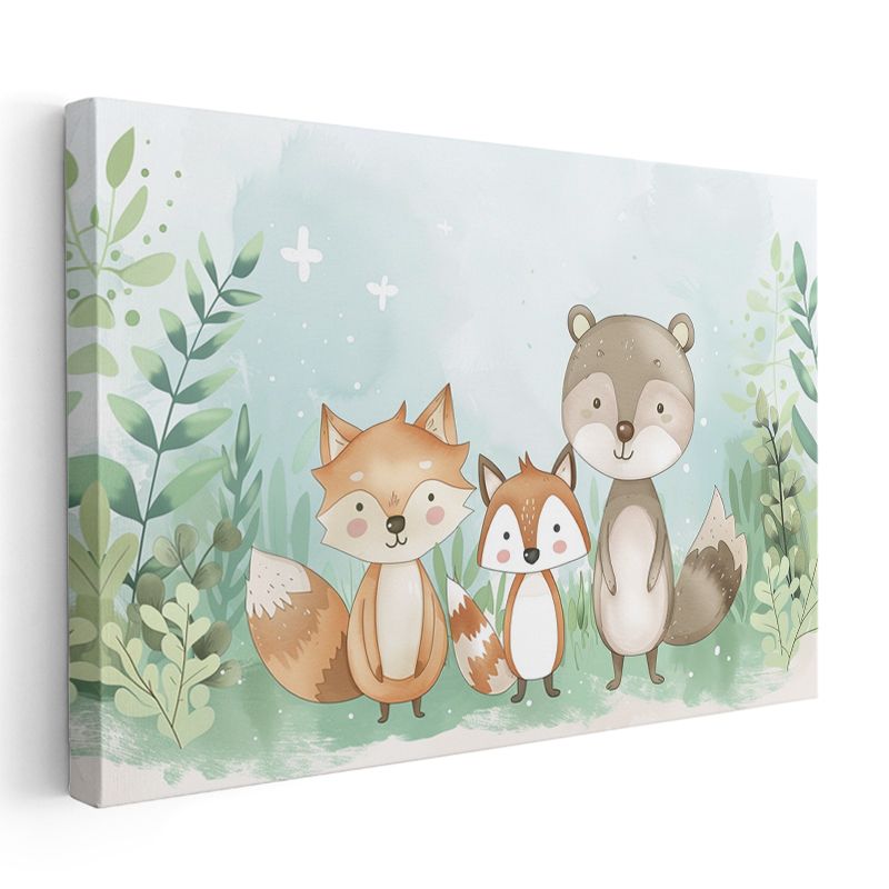 Orman Arkadaşları - Sevimli Hayvanlar Kanvas Tablo