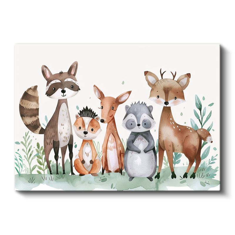 Orman Sakinleri - Sevimli Hayvanlar Kanvas Tablo