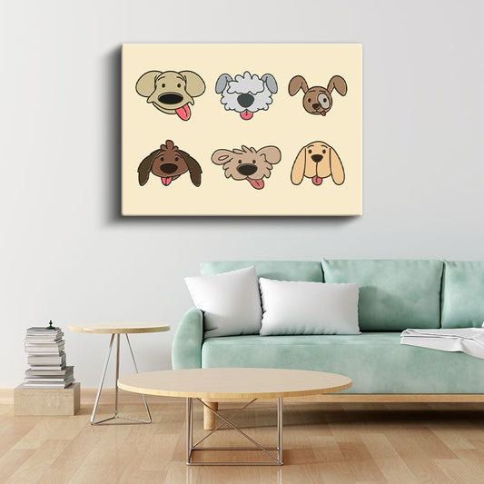 Köpek Dostlar - Sevimli Yüzler Dekoratif Kanvas Tablo