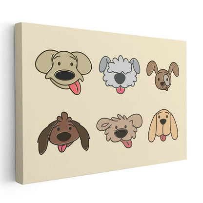 Köpek Dostlar - Sevimli Yüzler Dekoratif Kanvas Tablo