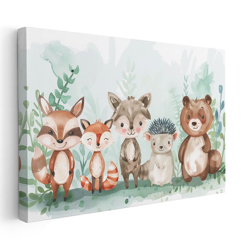 Orman Ekibi - Sevimli Vahşi Hayvanlar Kanvas Tablo