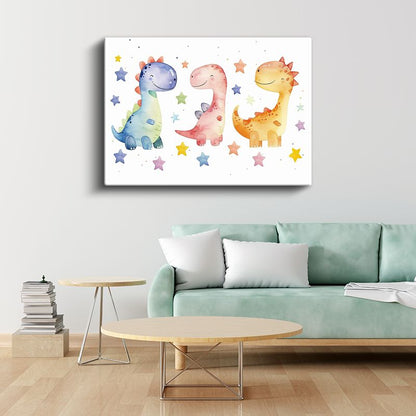 Paskalya Tavşanları - Mor Zeminde Eğlenceli Desen Kanvas Tablo