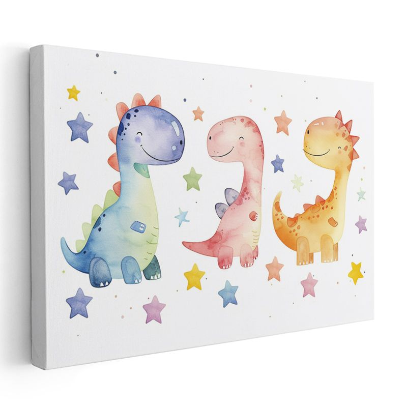 Paskalya Tavşanları - Mor Zeminde Eğlenceli Desen Kanvas Tablo