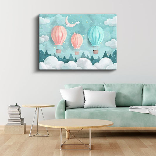 Sıcak Hava Balonları - Gökyüzü Yolculuğu Kanvas Tablo