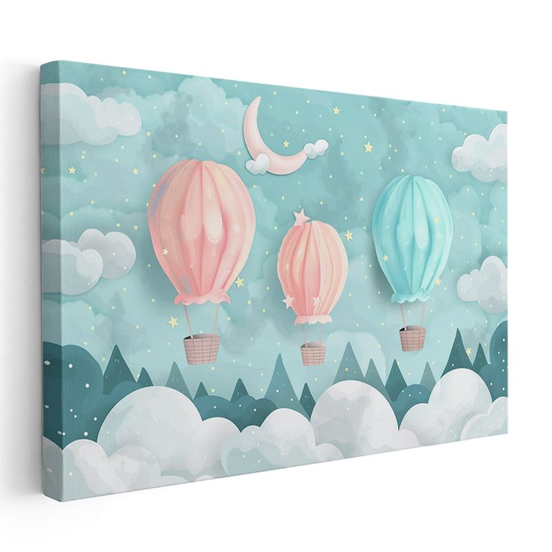 Sıcak Hava Balonları - Gökyüzü Yolculuğu Kanvas Tablo