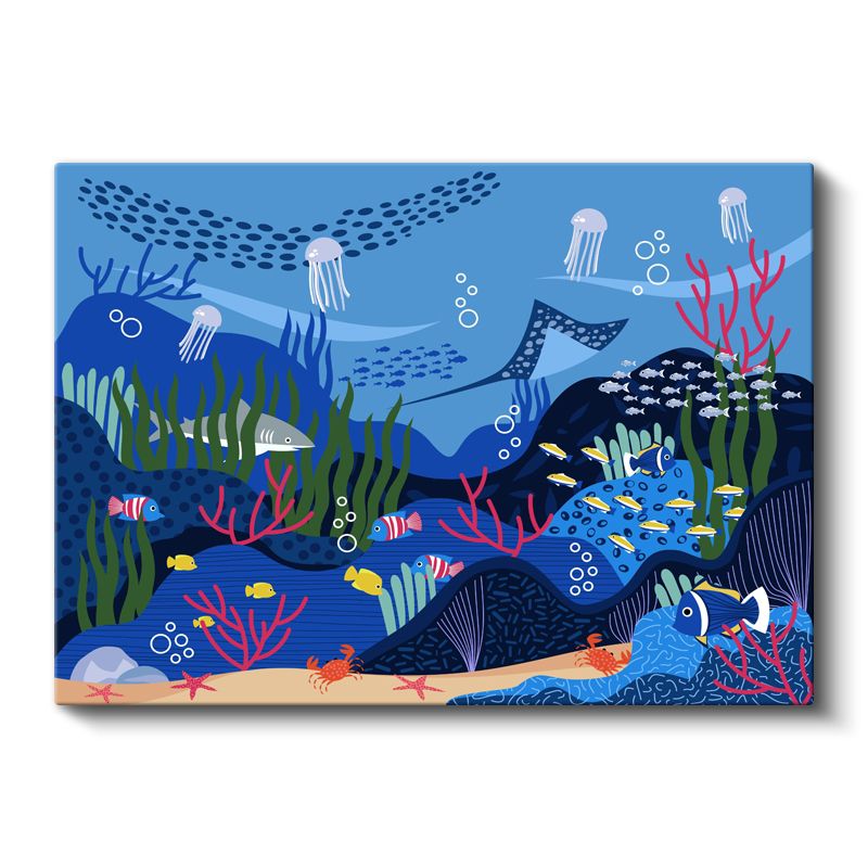 Deniz Altı Dünyası - Renkli Mercan Resifleri Kanvas Tablo