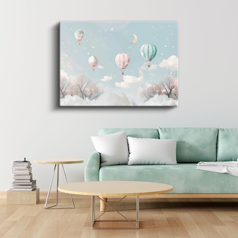 Sıcak Hava Balonları - Pastel Gökyüzü Temalı Kanvas Tablo