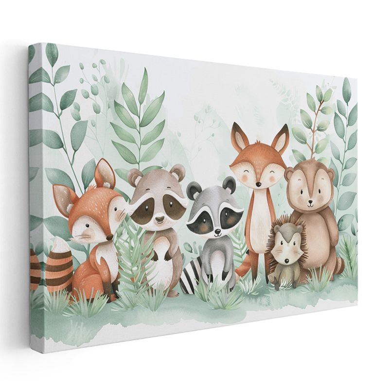 Orman Dostları - Sevimli Hayvanlar Kanvas Tablo