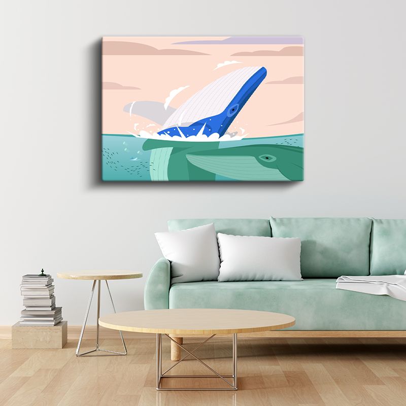 Sevimli Fil - Minimalist Çizim Kanvas Tablo