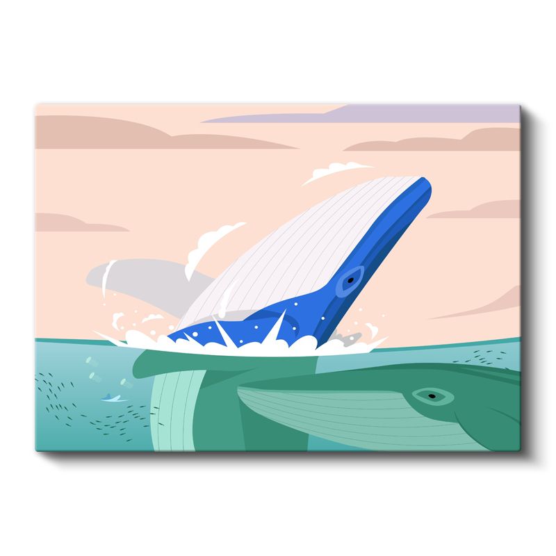 Sevimli Fil - Minimalist Çizim Kanvas Tablo