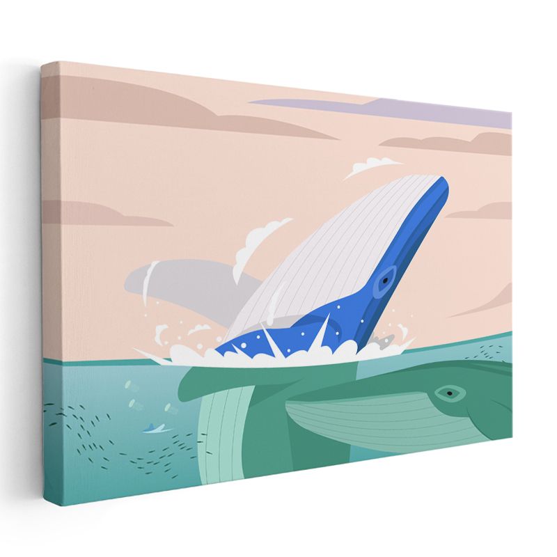 Sevimli Fil - Minimalist Çizim Kanvas Tablo