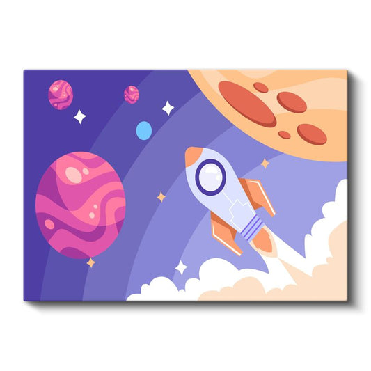 Gökyüzü Macerası - Uçak ve Bulutlar Kanvas Tablo