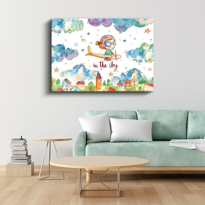 Orman Yaşamı - Nehir Kenarında Hayvanlar Kanvas Tablo