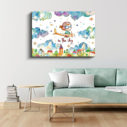 Orman Yaşamı - Nehir Kenarında Hayvanlar Kanvas Tablo