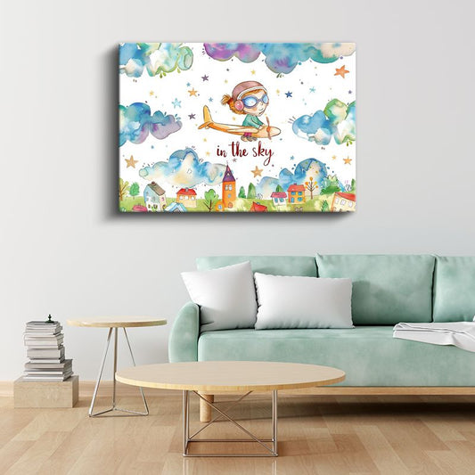 Orman Yaşamı - Nehir Kenarında Hayvanlar Kanvas Tablo