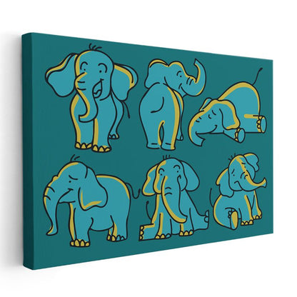 Safari Manzarası - Vahşi Hayvanlar Kanvas Tablo