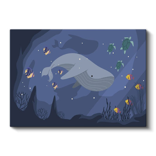 Sevimli Havuç - Mor Zeminde Karakter Kanvas Tablo