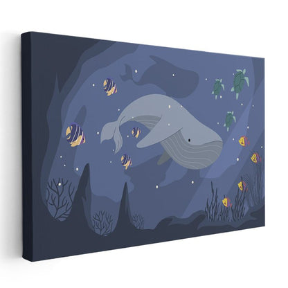 Sevimli Havuç - Mor Zeminde Karakter Kanvas Tablo