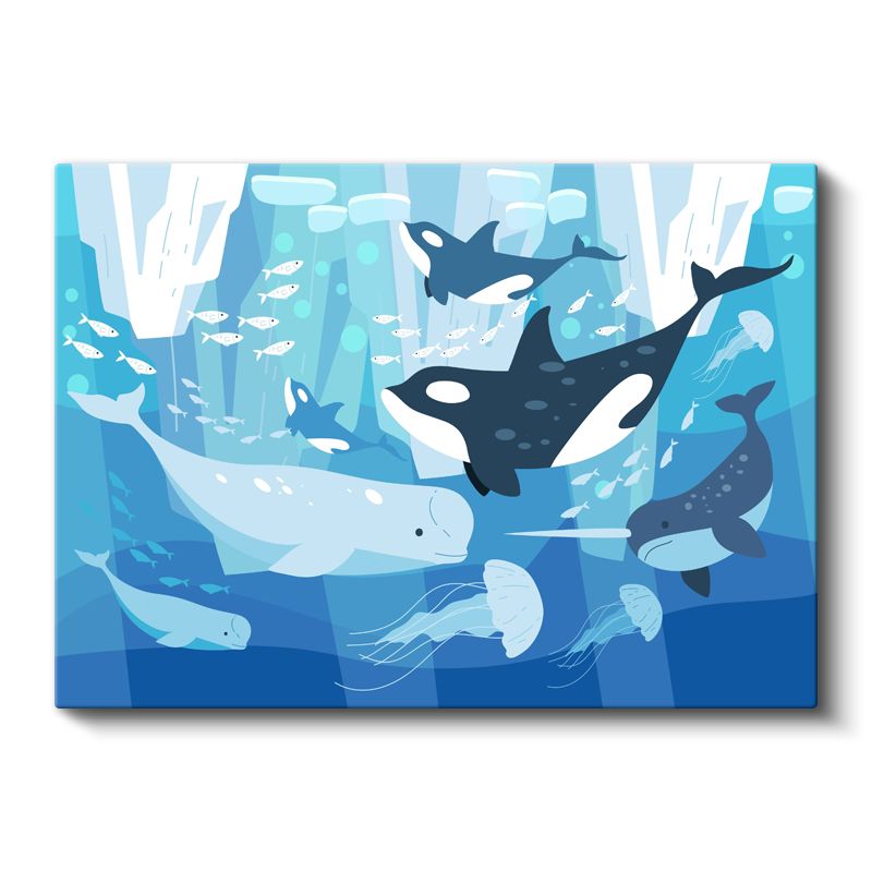 Okyanus Dostları - Balinalar ve Deniz Canlıları Kanvas Tablo