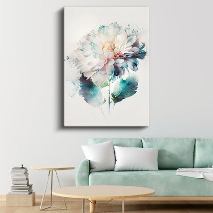 Pastel Şakayık - Narin Suluboya Çiçek Kanvas Tablo