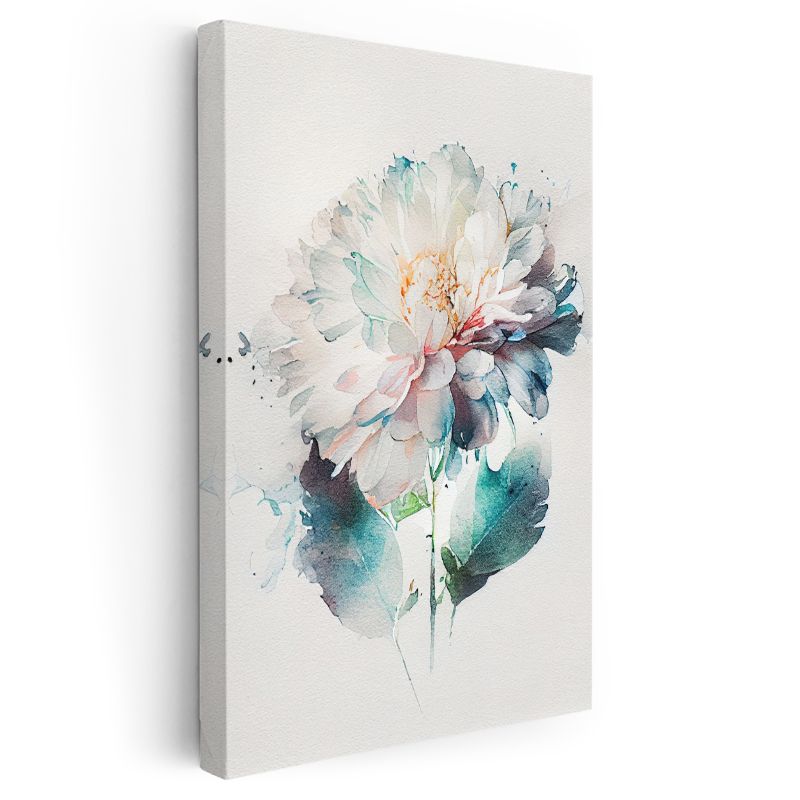 Pastel Şakayık - Narin Suluboya Çiçek Kanvas Tablo