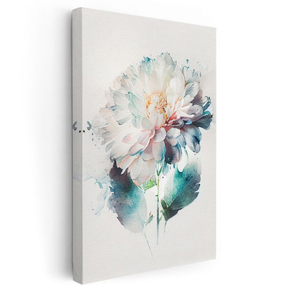 Pastel Şakayık - Narin Suluboya Çiçek Kanvas Tablo