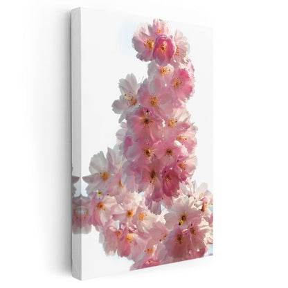 Kiraz Çiçekleri - Zarif Pembe Çiçek Demeti Kanvas Tablo
