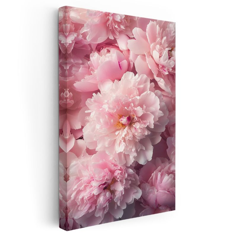 Pembe Şakayıklar - Romantik Çiçek Detayları Kanvas Tablo