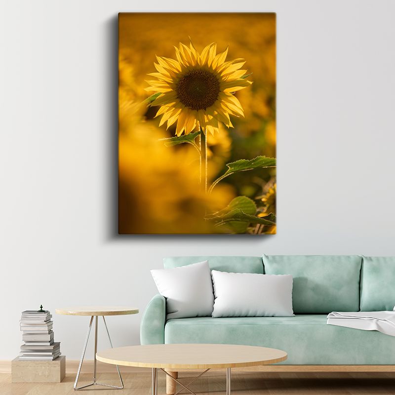 Altın Ayçiçeği - Sıcak Tonlarda Doğa Portresi Kanvas Tablo