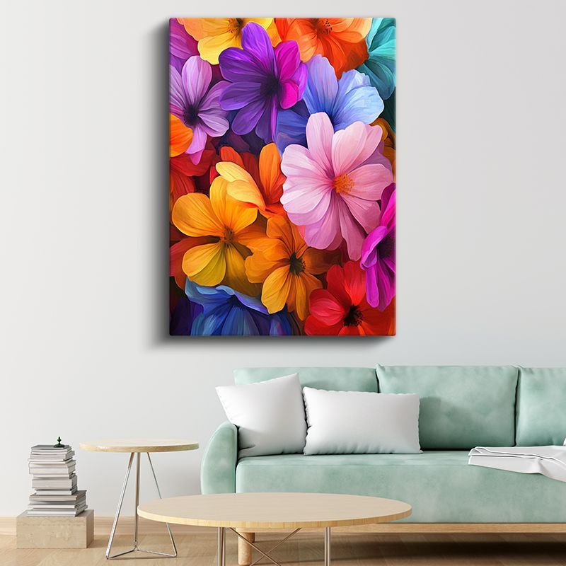 Renk Cümbüşü Çiçekler - Canlı Kozmoslar Kanvas Tablo