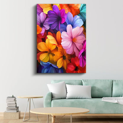 Renk Cümbüşü Çiçekler - Canlı Kozmoslar Kanvas Tablo