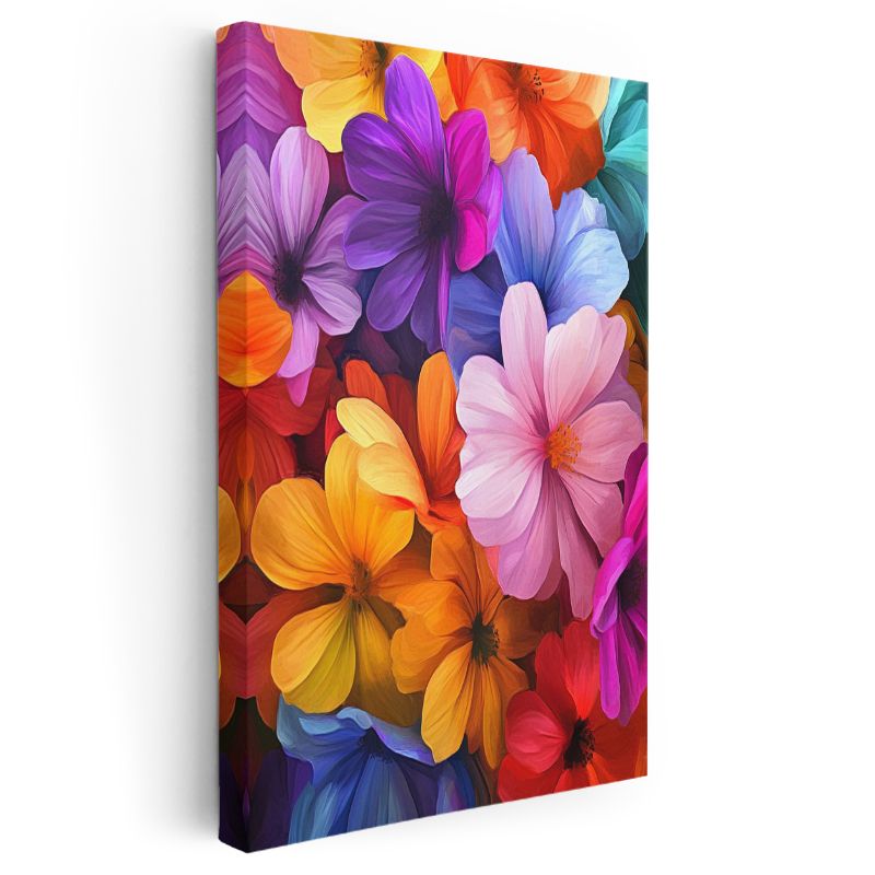 Renk Cümbüşü Çiçekler - Canlı Kozmoslar Kanvas Tablo