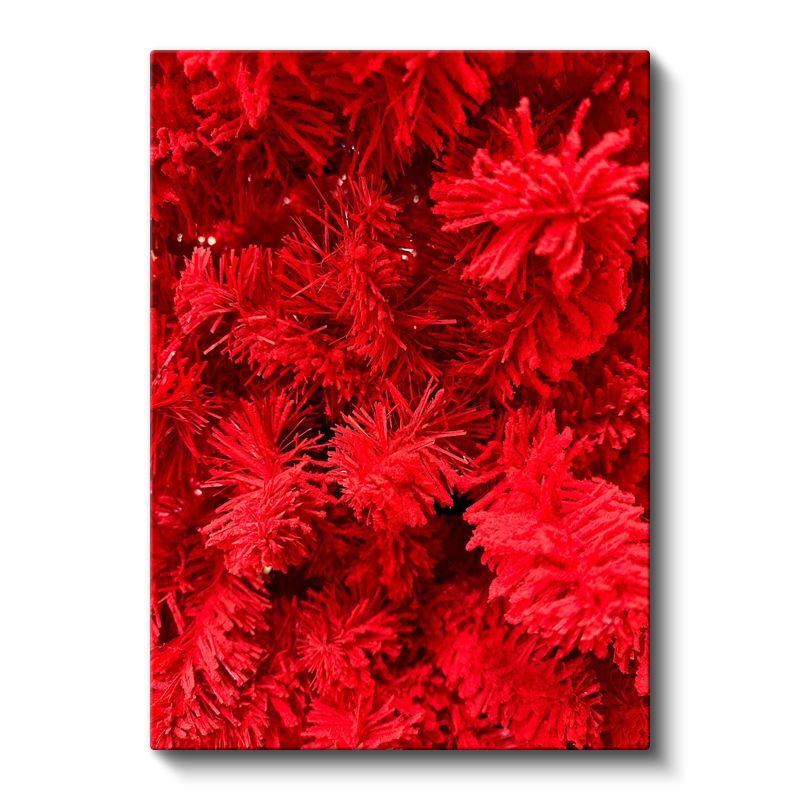 Ateş Kırmızısı - Modern Soyut Çiçek Desenleri Kanvas Tablo