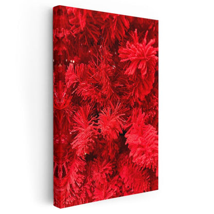 Ateş Kırmızısı - Modern Soyut Çiçek Desenleri Kanvas Tablo