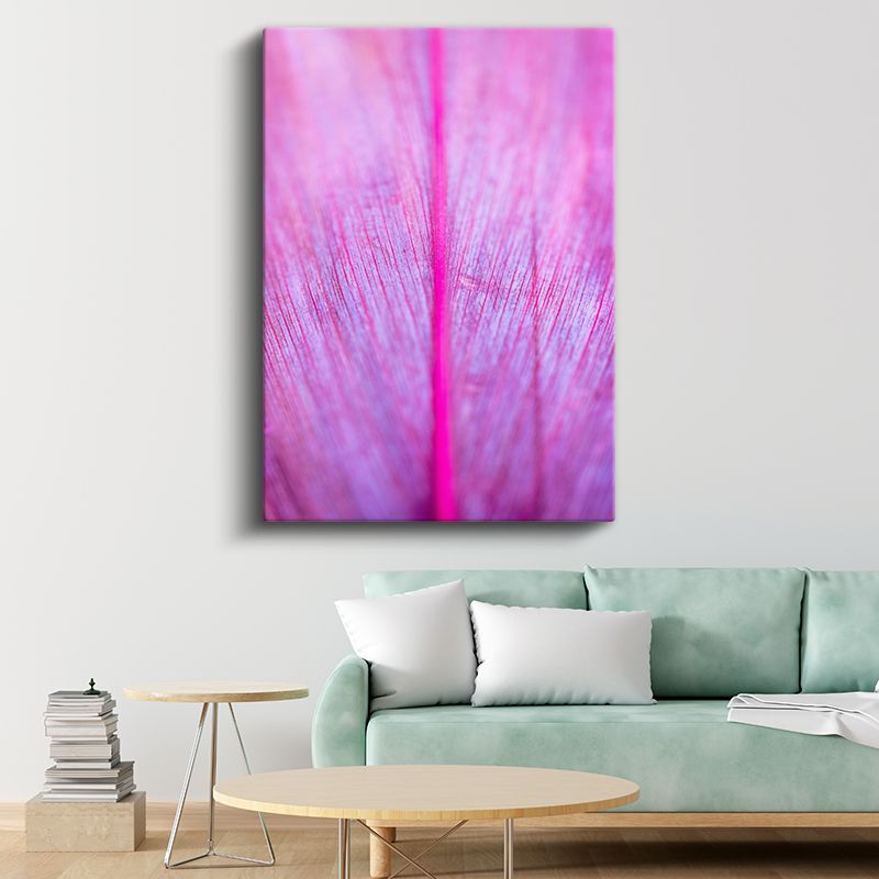 Pembe Damar - Makro Çekim Yaprak Detayı Kanvas Tablo