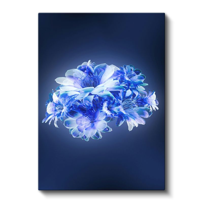 Mavi Işıltı - Parlayan Çiçek Buketi Kanvas Tablo