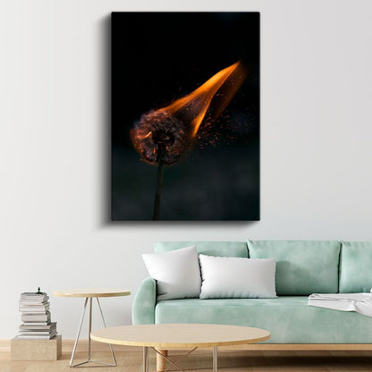 Alev Çiçeği - Dramatik Yanmakta Olan Karahindiba Kanvas Tablo