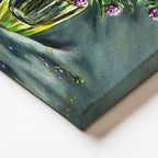 Dikey Kanvas Tablo Cam Vazoda Toplanmış Kır Çiçekleri Çiçek Tablosu Ev Ofis Duvar Dekoru