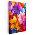 Dikey Kanvas Tablo Rengarenk Kozmos Çiçekleri Deseni Çiçek Tablosu Ev Ofis Duvar Dekoru