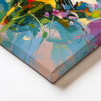 Dikey Kanvas Tablo Soyut Fırça Darbeli Renkli Çiçekler Çiçek Tablosu Ev Ofis Duvar Dekoru