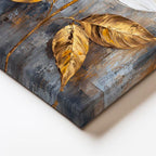 Dikey Kanvas Tablo Altın Dokulu Beyaz Nilüfer Çiçek Tablosu Ev Ofis Duvar Dekoru