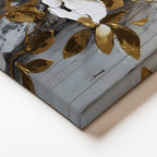 Dikey Kanvas Tablo Kabartma Görünümlü Manolya Çiçek Tablosu Ev Ofis Duvar Dekoru